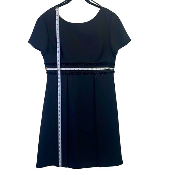 Liz Claiborne Night Classic Romantic Low Back MIDI High Waist Black Dress 10 - Picture 10 of 16